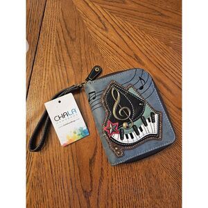 NEW PIANO KEYS MUSIC ZIP AROUND WALLET CHALA NWT Wristlet